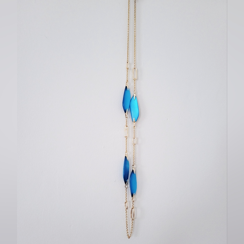 Alexis Bittar blue lucite station necklace